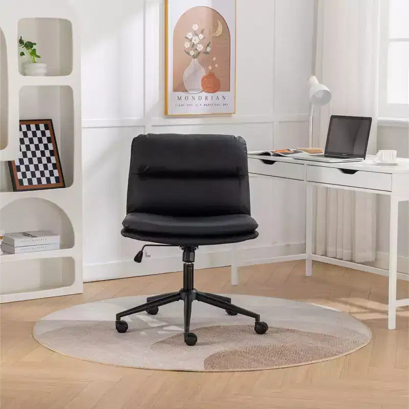 Sedia da Ufficio Regolabile in Altezza, Sedia Girevole Extra Large con Seduta e Schienale Imbottiti, Sedia da Computer per Ufficio, Sala Trucco