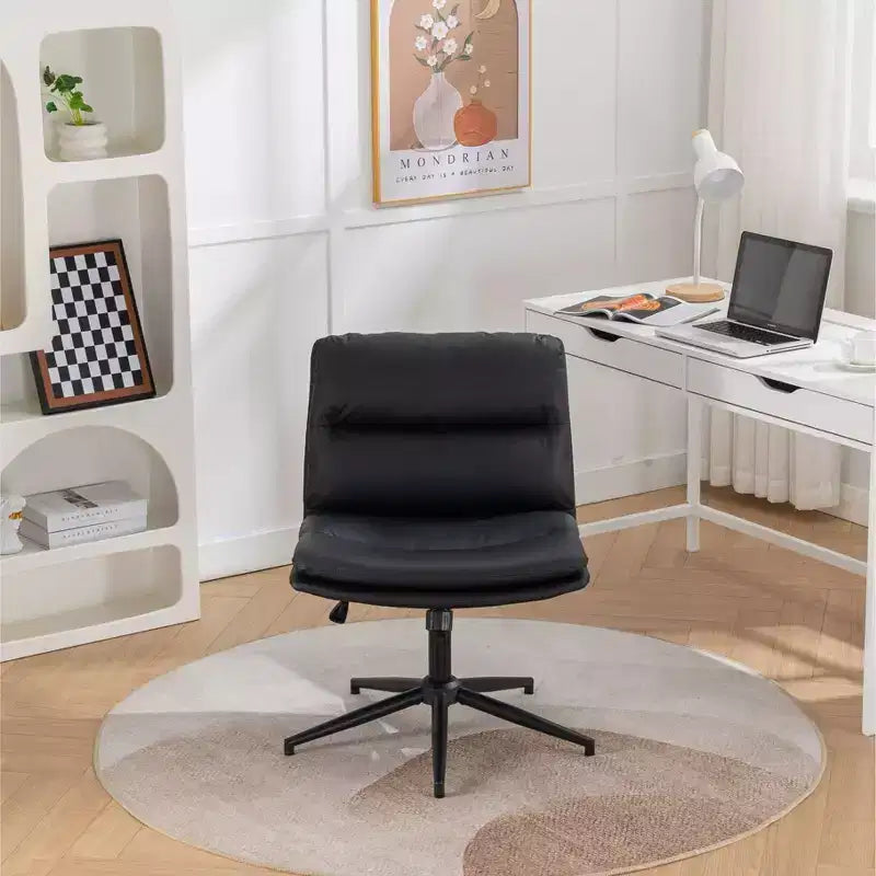 Sedia da Ufficio Regolabile in Altezza, Sedia Girevole Extra Large con Seduta e Schienale Imbottiti, Sedia da Computer per Ufficio, Sala Trucco