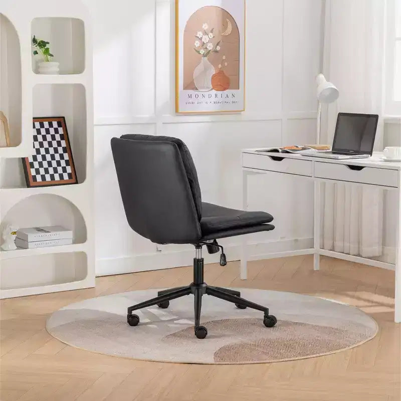 Sedia da Ufficio Regolabile in Altezza, Sedia Girevole Extra Large con Seduta e Schienale Imbottiti, Sedia da Computer per Ufficio, Sala Trucco