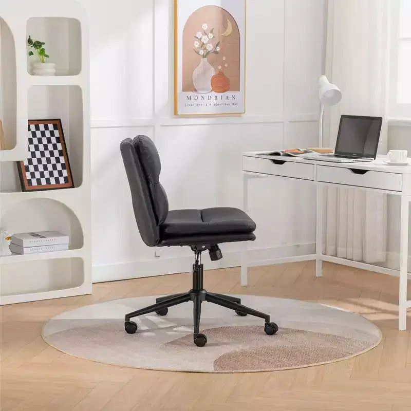 Sedia da Ufficio Regolabile in Altezza, Sedia Girevole Extra Large con Seduta e Schienale Imbottiti, Sedia da Computer per Ufficio, Sala Trucco