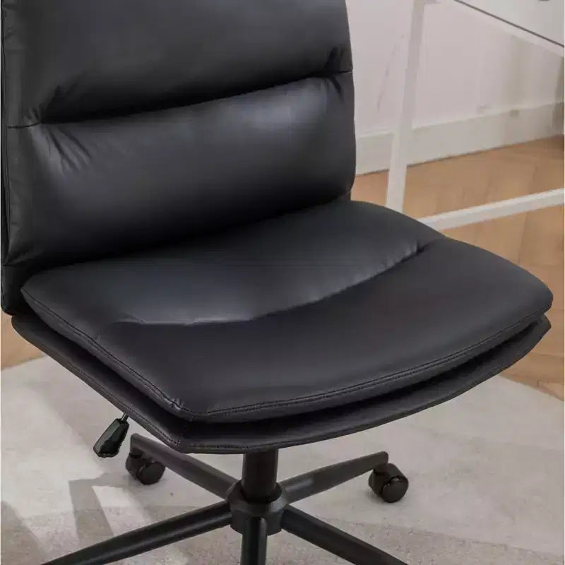 Sedia da Ufficio Regolabile in Altezza, Sedia Girevole Extra Large con Seduta e Schienale Imbottiti, Sedia da Computer per Ufficio, Sala Trucco