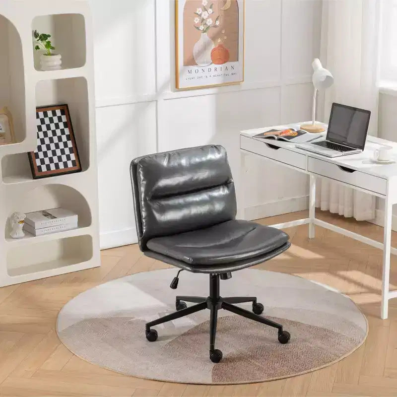 Sedia da Ufficio Regolabile in Altezza, Sedia Girevole Extra Large con Seduta e Schienale Imbottiti, Sedia da Computer per Ufficio, Sala Trucco
