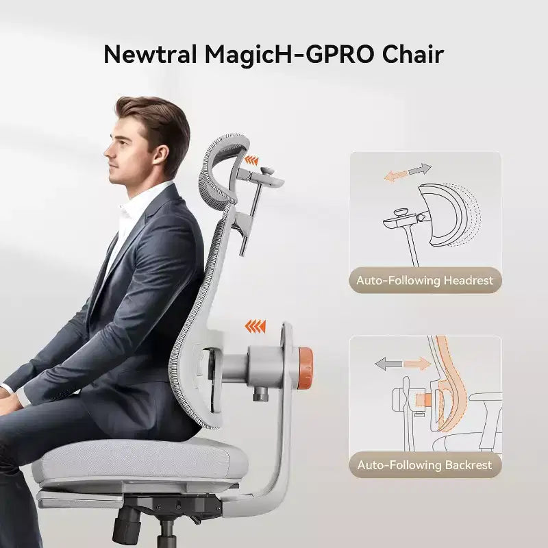 Sedia da Ufficio Magich-GPro con Poggiapiedi - Braccioli 4D - MAGICH-GPRO+LAPD-GRAY