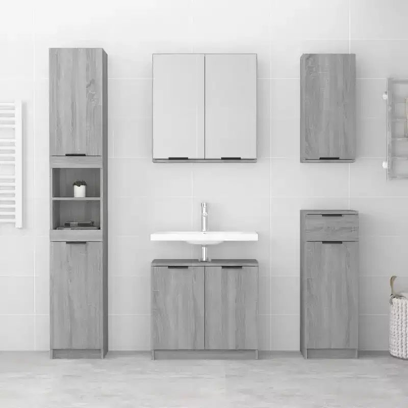 Mobile bagno grigio Sonoma in legno multistrato 32x20x67 cm