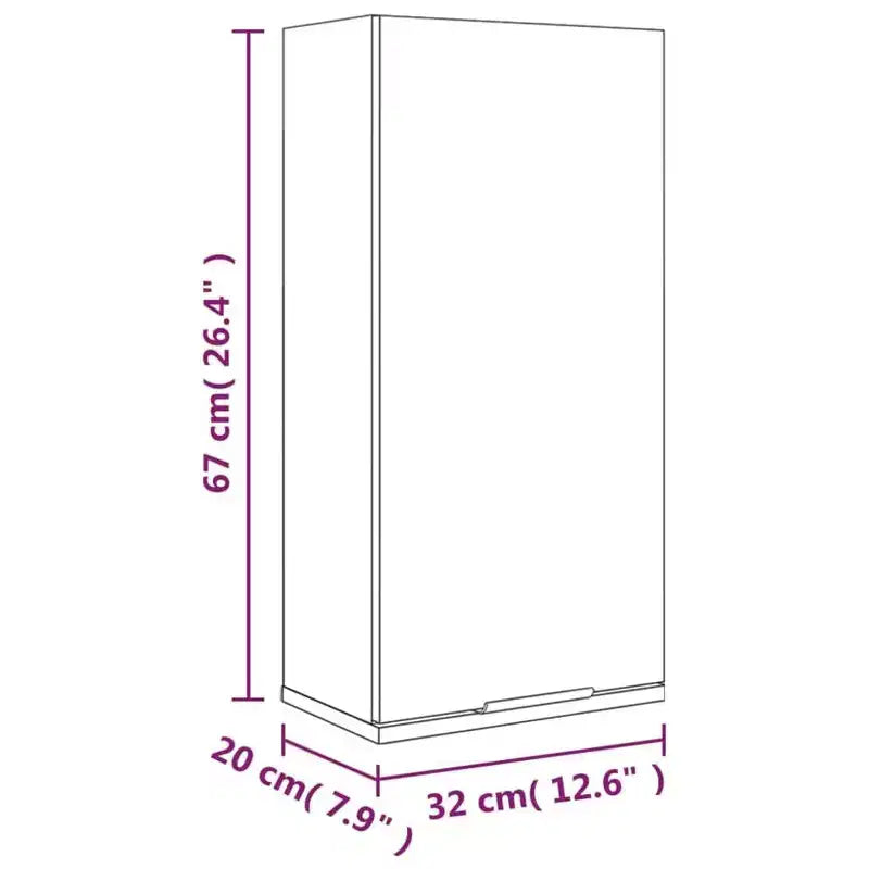 Mobile bagno grigio Sonoma in legno multistrato 32x20x67 cm