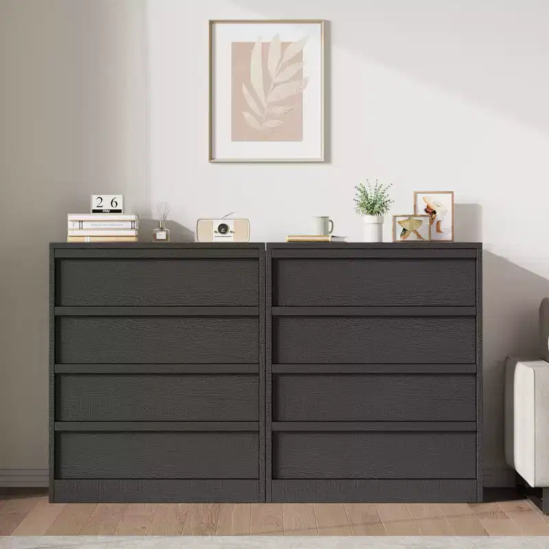 Comodino da 3/4 Cassetti per Camera da Letto, Comodino a 3 Cassetti con Ampio Spazio Contenitore, Piccolo Comò Moderno per Ingresso
