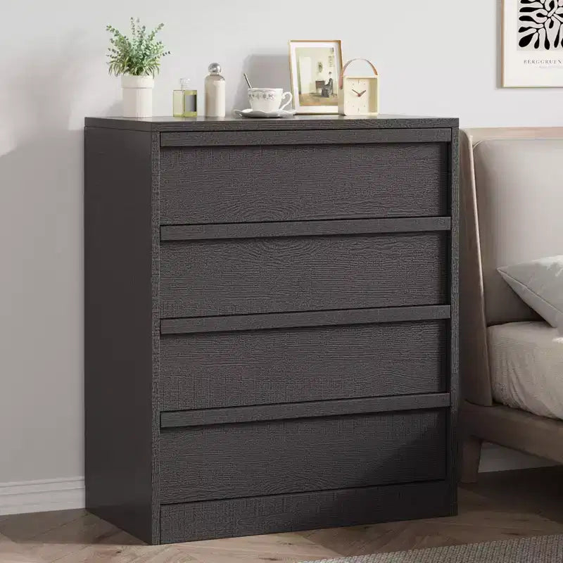 Comodino da 3/4 Cassetti per Camera da Letto, Comodino a 3 Cassetti con Ampio Spazio Contenitore, Piccolo Comò Moderno per Ingresso