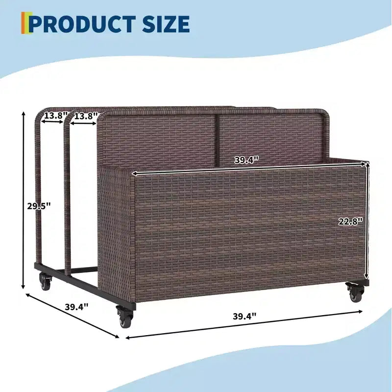 Organizzatore porta-oggetti galleggianti per piscina resistente, caddy in rattan PE a 2 scomparti, impermeabile e resistente ai raggi UV con braccioli
