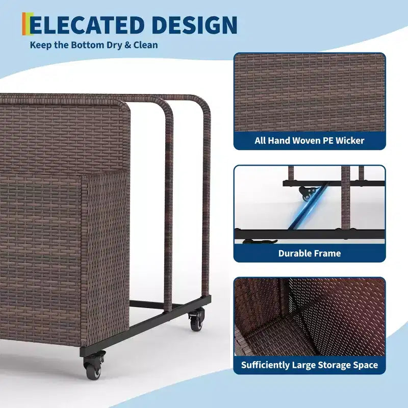 Organizzatore porta-oggetti galleggianti per piscina resistente, caddy in rattan PE a 2 scomparti, impermeabile e resistente ai raggi UV con braccioli