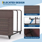 Organizzatore porta-oggetti galleggianti per piscina resistente, caddy in rattan PE a 2 scomparti, impermeabile e resistente ai raggi UV con braccioli