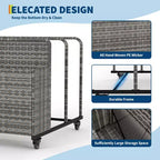 Organizzatore porta-oggetti galleggianti per piscina resistente, caddy in rattan PE a 2 scomparti, impermeabile e resistente ai raggi UV con braccioli
