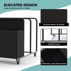 Organizzatore porta-oggetti galleggianti per piscina resistente, caddy in rattan PE a 2 scomparti, impermeabile e resistente ai raggi UV con braccioli