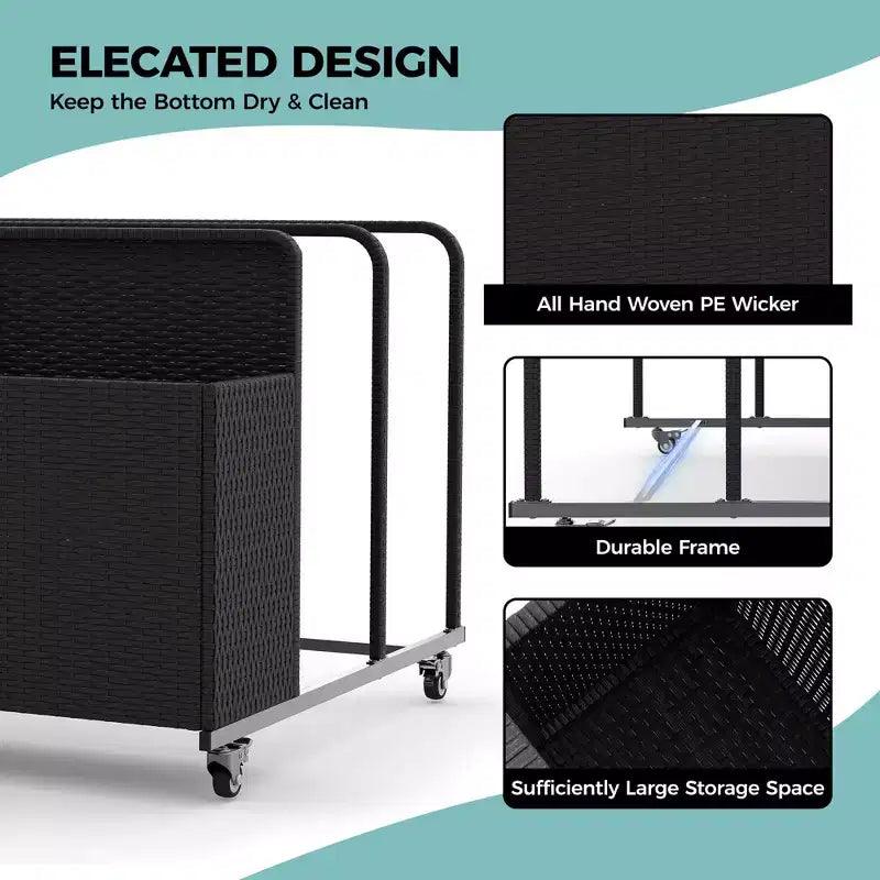 Organizzatore porta-oggetti galleggianti per piscina resistente, caddy in rattan PE a 2 scomparti, impermeabile e resistente ai raggi UV con braccioli