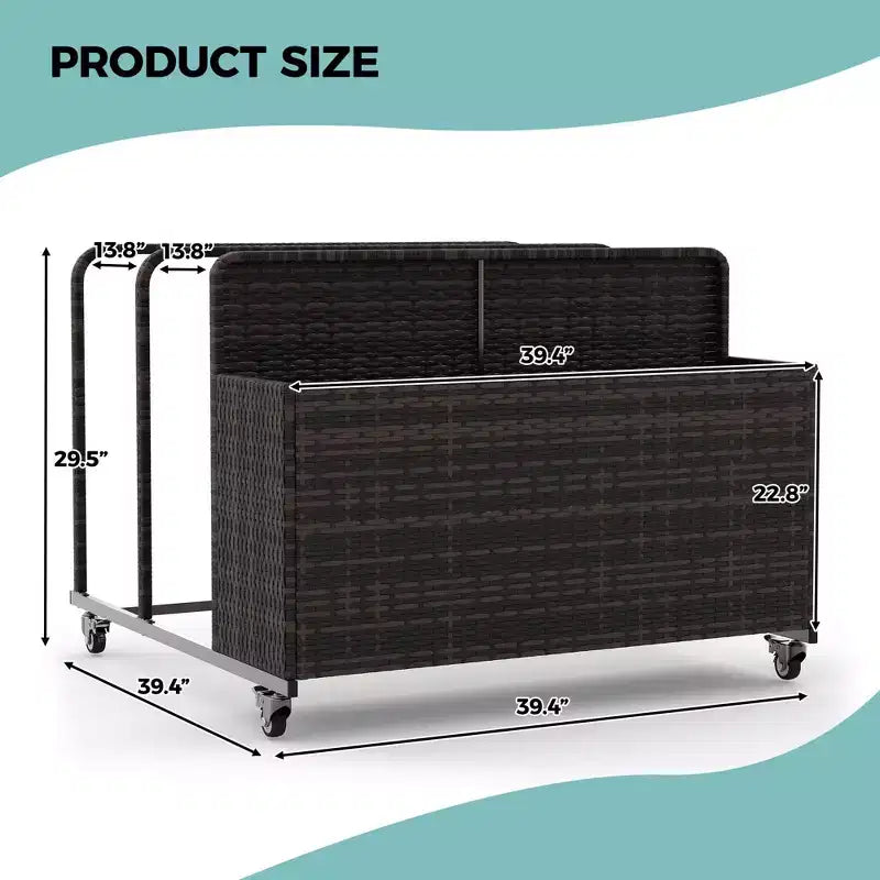 Organizzatore porta-oggetti galleggianti per piscina resistente, caddy in rattan PE a 2 scomparti, impermeabile e resistente ai raggi UV con braccioli