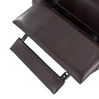 Poltrona reclinabile Walder in pelle rigenerata con schienale a pressione, marrone - Elegante schienale alato, struttura in legno massello
