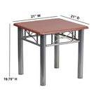 Tavolino con piano laminato e struttura in acciaio