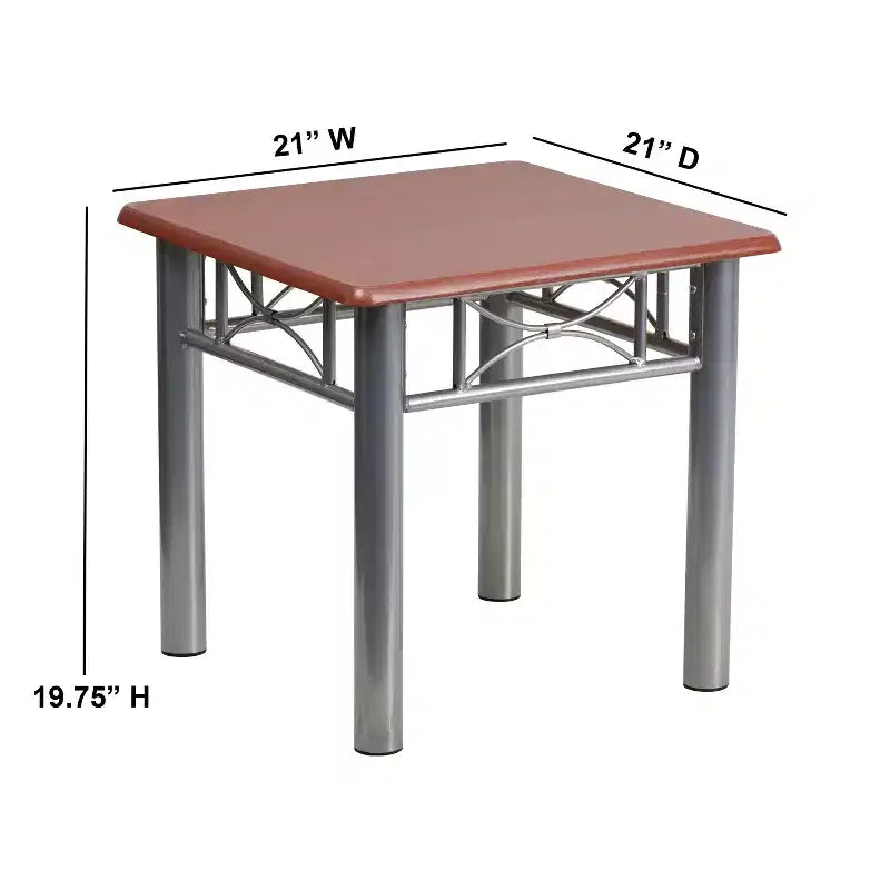 Tavolino con piano laminato e struttura in acciaio