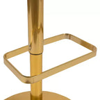 Sgabello da bar contemporaneo in vinile regolabile in altezza con schienale arrotondato a metà altezza, set da 2