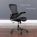 Sedia da ufficio ergonomica girevole in rete a schienale medio con braccioli ribaltabili