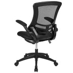 Sedia da ufficio ergonomica girevole in rete a schienale medio con braccioli ribaltabili