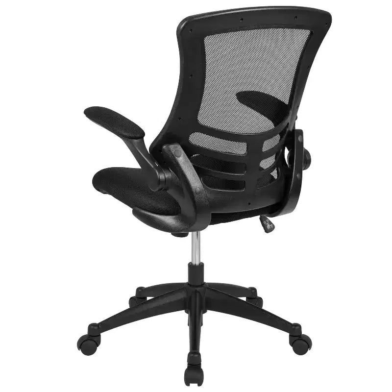 Sedia da ufficio ergonomica girevole in rete a schienale medio con braccioli ribaltabili
