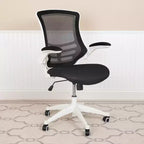 Sedia da ufficio ergonomica girevole in rete a schienale medio con braccioli ribaltabili