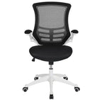 Sedia da ufficio ergonomica girevole in rete a schienale medio con braccioli ribaltabili