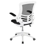 Sedia da ufficio ergonomica girevole in rete a schienale medio con braccioli ribaltabili