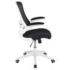 Sedia da ufficio ergonomica girevole in rete a schienale medio con braccioli ribaltabili