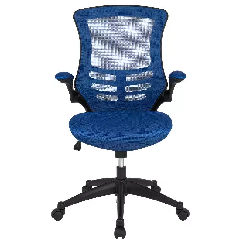 Sedia da ufficio ergonomica girevole in rete a schienale medio con braccioli ribaltabili