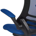 Sedia da ufficio ergonomica girevole in rete a schienale medio con braccioli ribaltabili