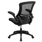 Sedia da ufficio ergonomica girevole in rete a schienale medio con braccioli ribaltabili
