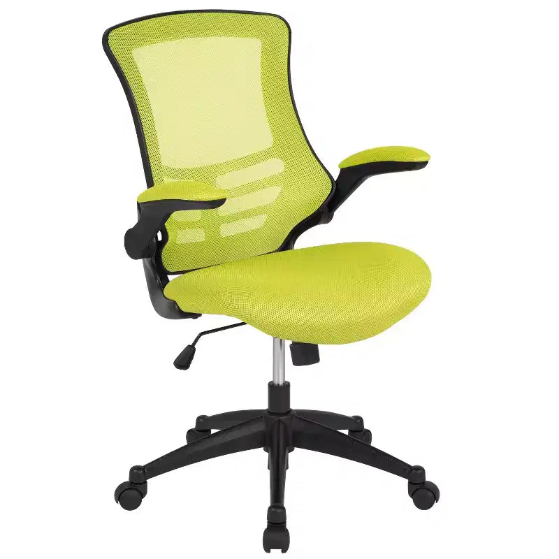 Sedia da ufficio ergonomica girevole in rete a schienale medio con braccioli ribaltabili