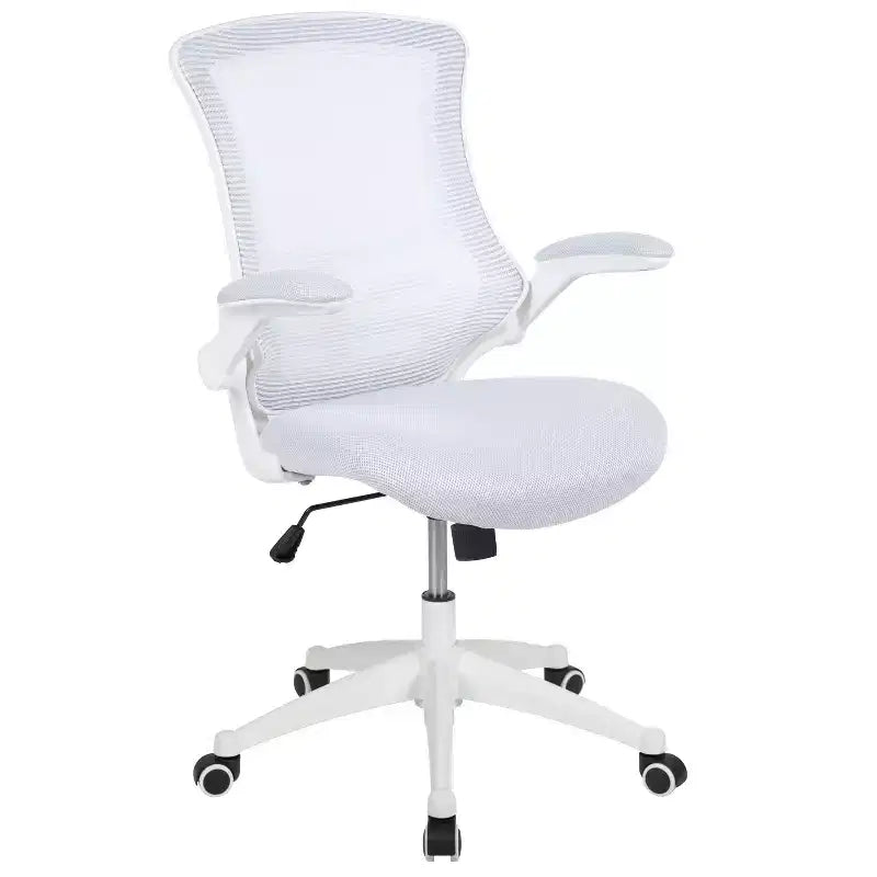 Sedia da ufficio ergonomica girevole in rete a schienale medio con braccioli ribaltabili